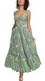 JIIL Abiballkleid Lang Glitzer Tüll - Blumen Applikationen A-Linie...