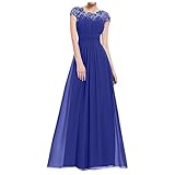 Abendkleid Damen Elegantes Floraler Spitze Patchwork Cocktailkleid Rundhals...