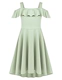 Arshiner Mädchen Kleid Sommerkleider Kinder Schulterfreies Kleider Jugendliche...