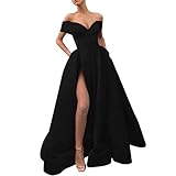 Abendkleider Damen Lang A-Line Abendkleide Rückenfreies Off Shoulder...