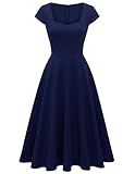 Berylove Damen Vintage Kleid Rockabilly Kleider Elegant Abendkleid Zur...