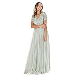 Maya Deluxe Damen Ballkleid Abendkleid V-Ausschnitt Maxi Länge Pailletten Kurze...