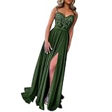 Abendkleider Lang Damen Chiffon Ballkleid Hochzeitskleider Schlicht Spitzen...