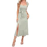 Abendkleider Elegant für Hochzeit Damen Sommer Sexy Spaghetti Kleid mit Schlitz...