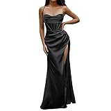 DeaAmyGline Abendkleid Damen Lang Maxikleid Trägerkleid Rückenfreies Kleider...