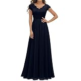 Abendkleider Lang Für Hochzeit Damen Elegant Chiffon Abendkleid Ballkleider...