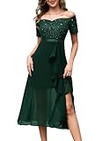 Berylove Abendkleider Elegant Für Hochzeit Kleid Grün Weihnachtskleid Off...