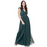 Maya Deluxe Damen Maya Deluxe Women's Maxi With Ruffle V Neck Sleeveless High...