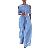 Jumpsuit Damen Sommer Elegant, Overall Hosenanzug, Lang Playsuit Einteiler...