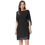 Damen Chiffon Kleid Langarm Loose Fit Freizeit Sommer Elegant Midi Kleid 2XL...