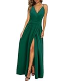 Newshows Sommerkleid Damen Lang Maxikleid Sommer V Ausschnitt Kleid Schlitz...