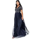 Maya Deluxe Damen Ballkleid Abendkleid V-Ausschnitt Maxi Länge Pailletten Kurze...