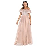 Maya Deluxe Women's Ladies Bardot Women Maxi Embellished Hight Empire Waist...