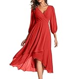 Chiffonkleid Damen Vorne Kurz Hinten Lang Kleid Hochzeitsgast Abendkleider...