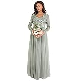 Maya Deluxe Women's Womens Ladies Sleeve for Wedding Guest V Neck High Empire...