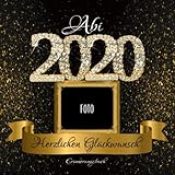 Abi 2020: Personalisiertes Gästebuch I Festliches Schwarz Gold Diamant Cover...