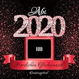 Abi 2020: Personalisiertes Gästebuch I Festliches Schwarz Rot Diamant Cover mit...