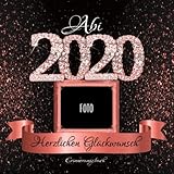 Abi 2020: Personalisiertes Gästebuch I Festliches Schwarz Rose Gold Diamant...