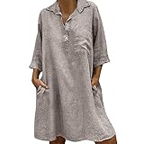 LOPILY Damen Sommerkleider Einfarbig Einfach Bequem Freizeit Minikleid...